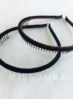 Miss Tura韩国进口绒布缠绕带齿细发箍 带梳防滑压刘海头箍