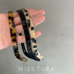 Miss Tura韩国进口高级感法式玳瑁带齿防滑压发头箍发卡