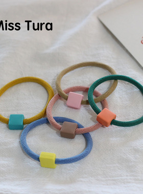Miss Tura（非轻薄系列）韩国进口质感糖果色方块发绳发圈头绳