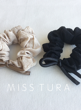 Miss Tura韩国进口 扎马尾蝴蝶结发圈 简约高级感头饰 质感发绳
