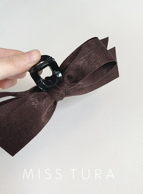 Miss Tura韩国进口质感布艺蝴蝶结抓夹对夹顶夹马尾夹
