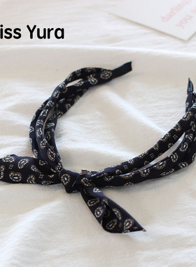Miss Tura韩国进口深蓝色洋气三股辫眼睛图案发箍 酒红色气质头箍