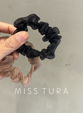 Miss Tura韩国进口高级感欧根纱小肠发圈扎马尾发绳头绳