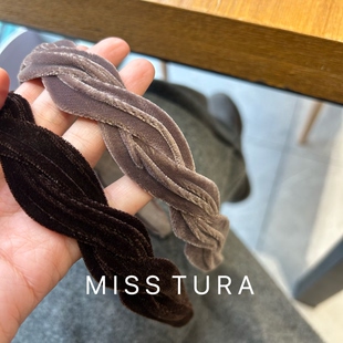 Tura韩国进口质感丝绒发箍简约气质头箍减龄发饰 Miss
