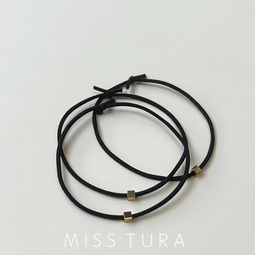 MissTura韩国黑色金属块发绳