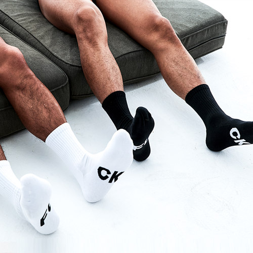 sockkon健身高筒毛巾底棉袜子