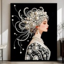 珍珠女孩DIY珍珠画 饰画高级感材料礼物 手工创意钻石粘贴画客厅装