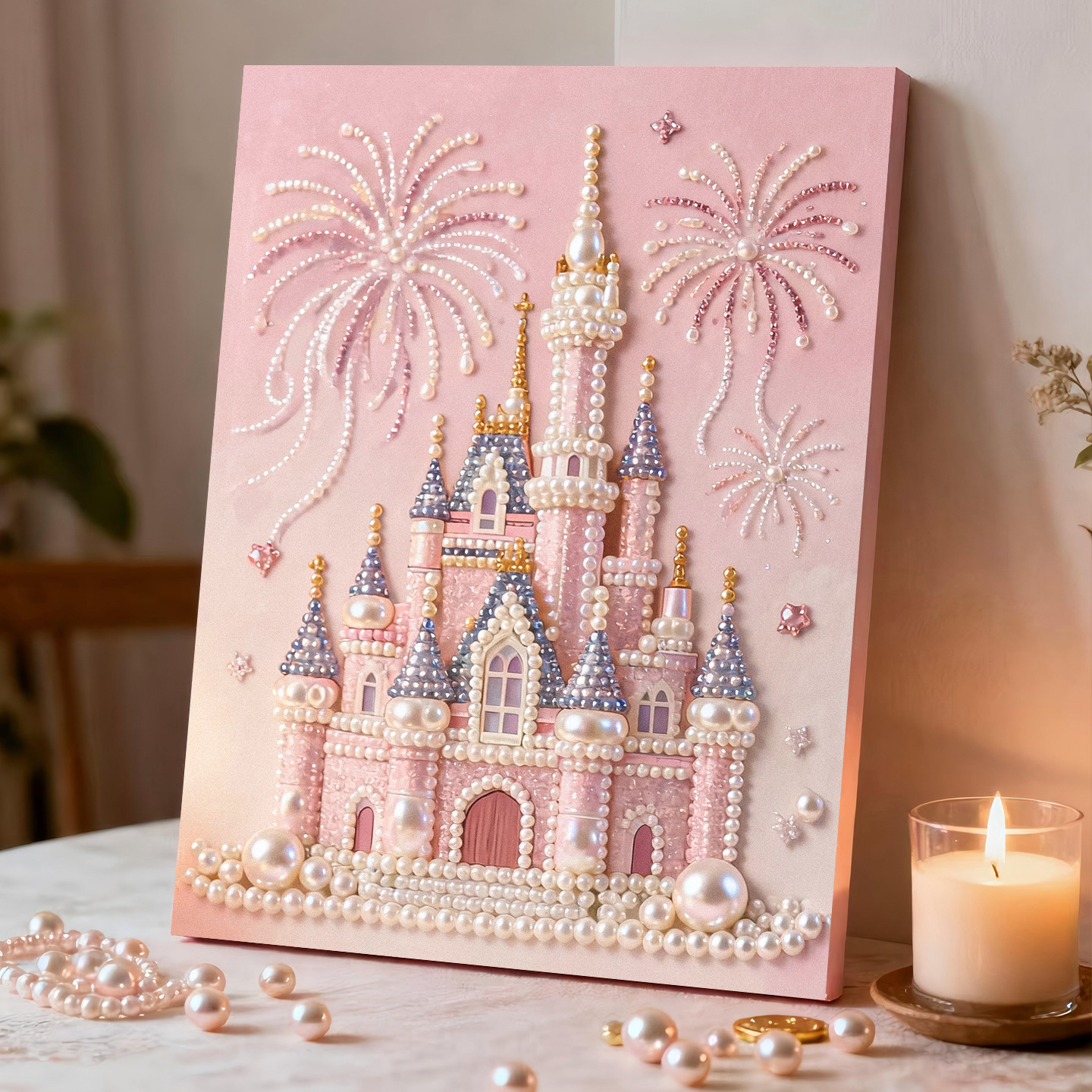 梦幻城堡DIY手工珍珠画