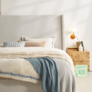 极简主卧床美式 侘寂风日式 可拆棉麻布艺齐边软床 愫音床 景开家具