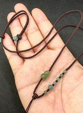手工编织细可调项链绳和田玉挂绳