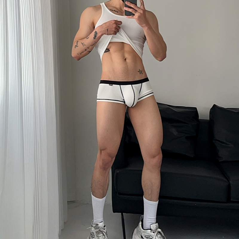 男士平角内裤低腰莫代尔U凸包邮