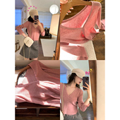 现货3折 显瘦针织开衫 咖喱汤汤TGL 轻盈感 v领修身 短款 打底