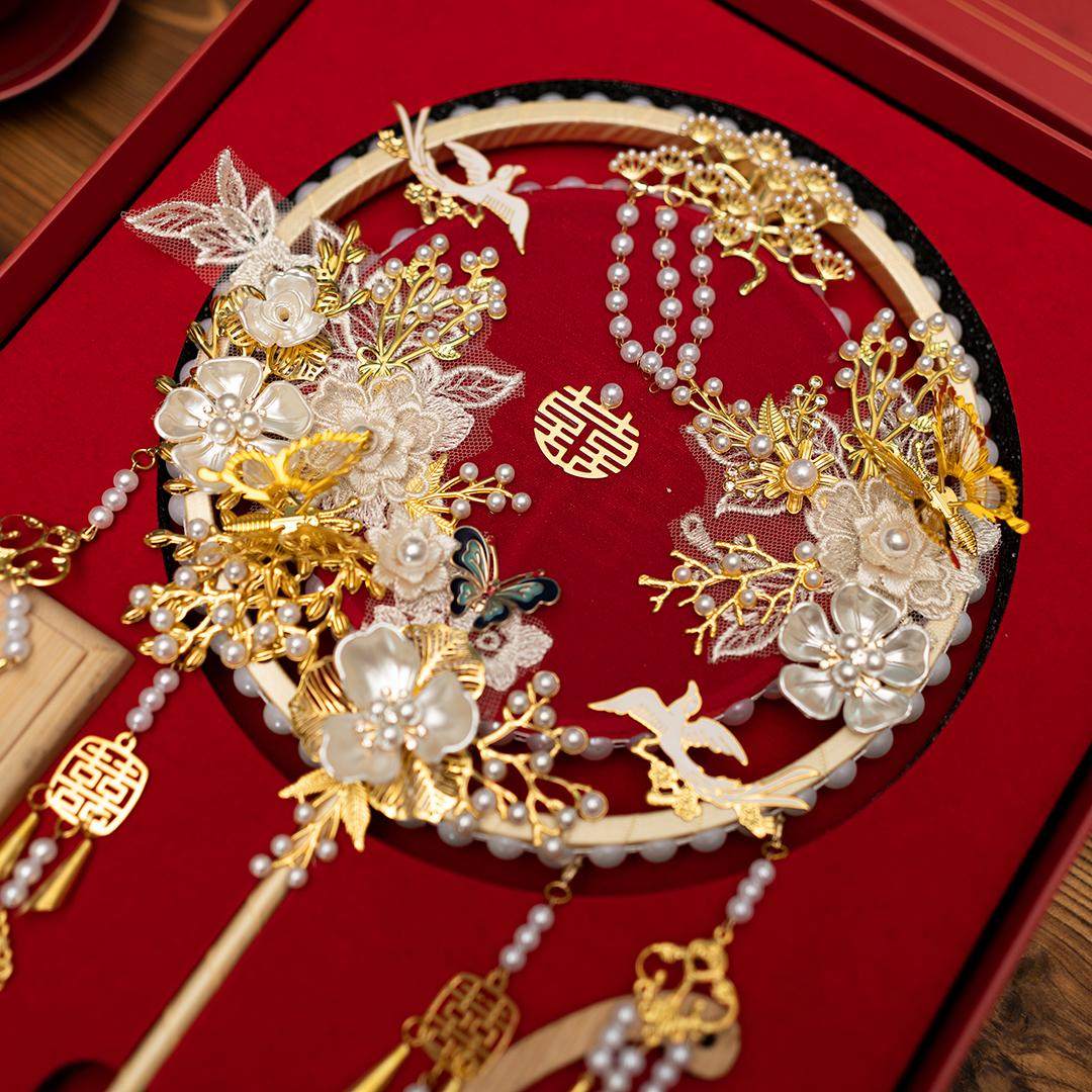 团扇新娘结婚diy材料包喜扇红色成品扇子双色双面婚礼秀禾服婚扇,家居饰品,工艺扇/团扇/喜扇/折扇,淘宝优惠券,粉丝福利购,淘宝优惠卷