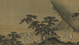 明石芮軒轅問道圖卷台北故宫藏一比一复制品字画绢画人物装饰画