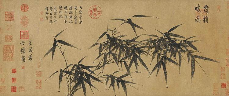 明王绂画竹卷国画水墨画艺术微喷宣纸复制画原大高清花鸟画横幅