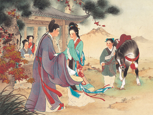 王叔晖西厢记国画人物水墨画艺术微喷复制画仿古画宣纸画芯装饰画