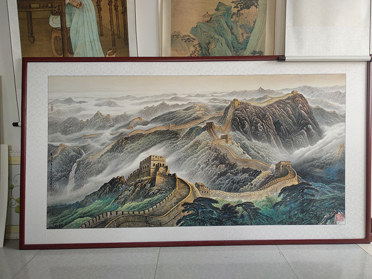 国画横幅万里长城艺术微喷复制打印宣纸画客厅办公室装饰画