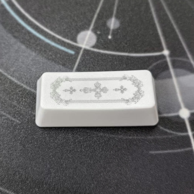 白色克罗十字架enter键2.25U键图案透光磁轴机械键帽单个创意键帽