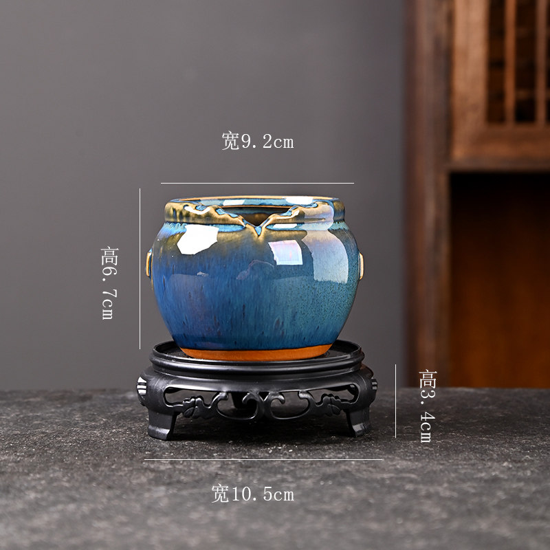 六月雪绿植盆景陶瓷阳台托盘家用粗陶多肉花盆小号控根型陶盆清仓