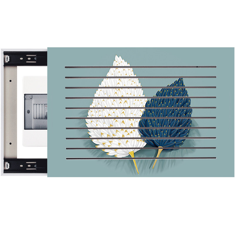 电表箱装饰画推拉多媒体盒网线盒电箱配电箱免打孔弱电箱装饰遮挡