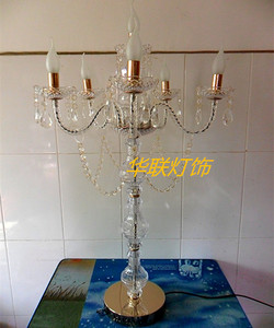 新款婚庆道具6头亚克力水晶灯路引留影区布置签到台装饰欧式烛台