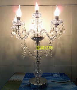 新款婚庆道具6头亚克力水晶灯路引留影区布置签到台装饰欧式烛台