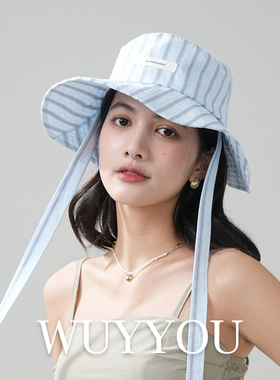 WUYYOU法式复古渔夫帽女2025新款夏季遮阳帽显脸小百搭休闲盆帽