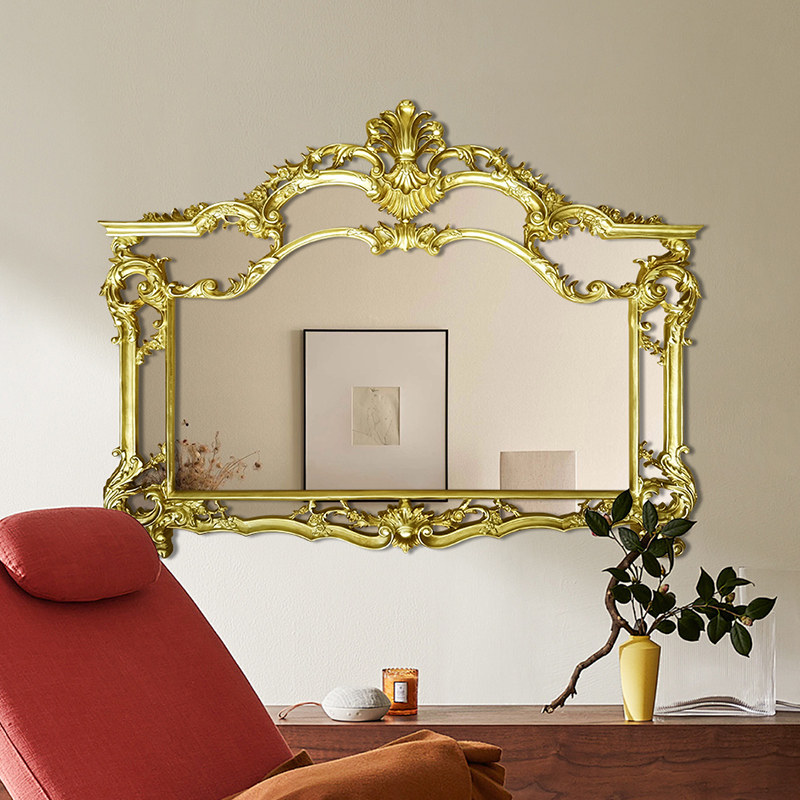 欧式复古浴室镜客厅背景墙法式巴洛克雕花艺术异形壁挂玄关壁炉镜,住宅家具,装饰镜,淘宝优惠券,粉丝福利购,淘宝优惠卷