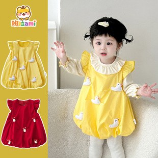 女童连衣裙子秋2025新款女宝宝生日宴公主裙可爱周岁礼服日常可穿