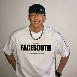 男装 ins重磅纯棉半袖 300斤港风简约短袖 夏季 体恤上衣 t恤男士 大码