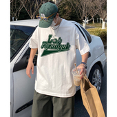 韩版 纯棉短袖 圆领印花体恤ins夏 半袖 休闲百搭新款 T恤男款 宽松大码