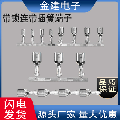 2.8/3.8/4.8/5.2/6.3带锁插簧连带自锁母端子110/187/250喇叭插
