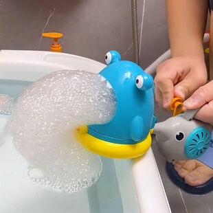 鲨鱼泡泡吸水玩具吐泡泡浴室宝宝玩具沐浴神器吹泡泡制造机洗澡