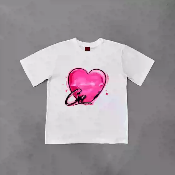 Angel King 24Ss Sailboat Print Short-Sleeved T-Shirt, Unisex Heart Blade Tee