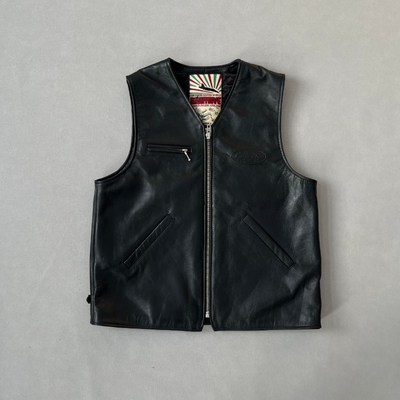 帆船皮马甲DA SKYDIVE LEATHER VEST皮衣欧美街头潮流机车摇滚衣