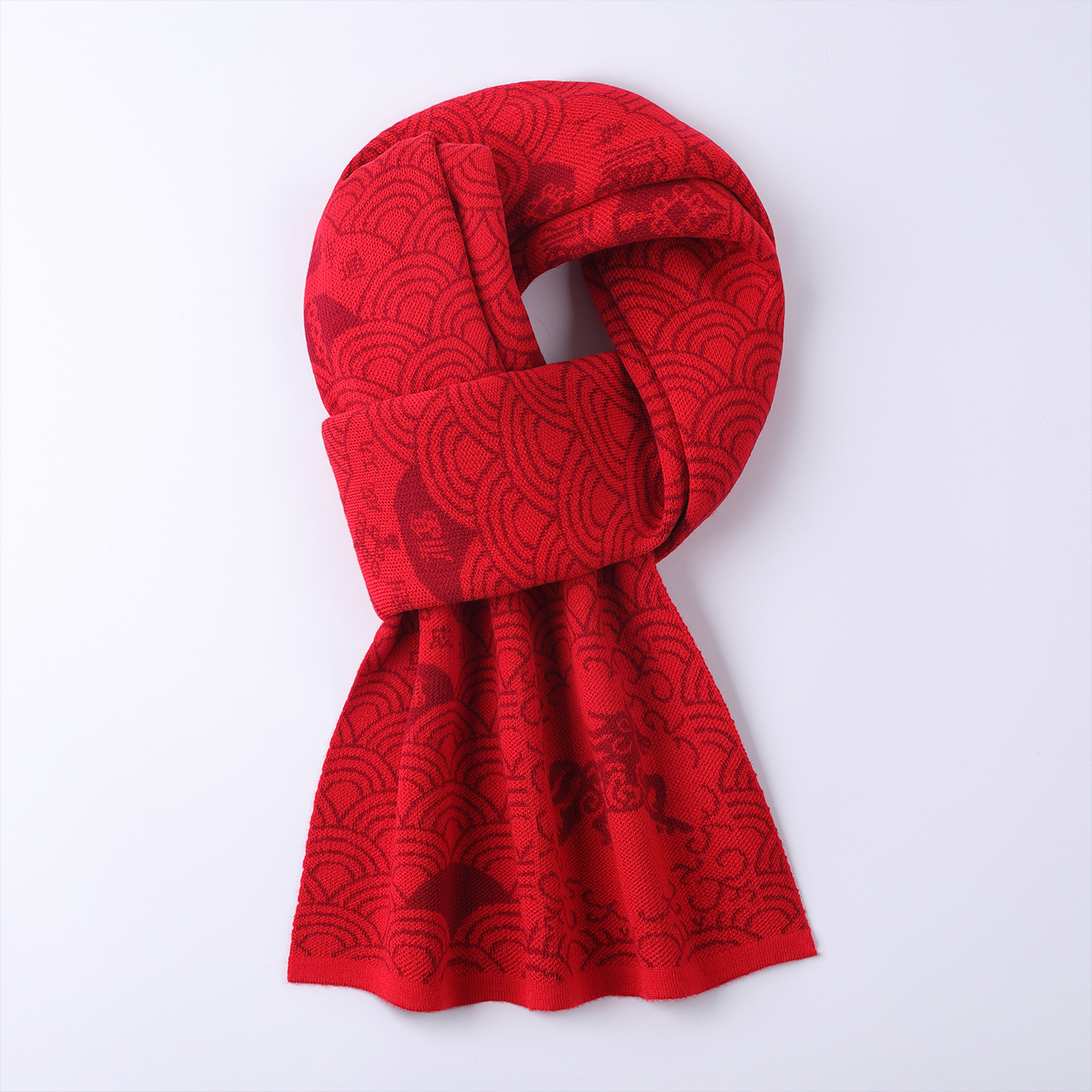 羊毛围巾女冬季本命年大红色中国红2026马年生肖款新年围脖男礼物