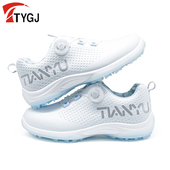 带运动休闲防滑固定鞋 春季 女士防水透气旋转钮鞋 高尔夫球鞋 钉 新品