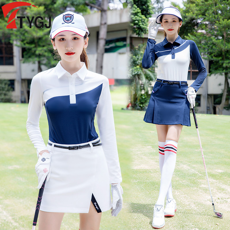 春夏款高尔夫服装 女士长袖撞色翻领球服T恤polo衫运动休闲上衣服,运动/瑜伽/健身/球迷用品,高尔夫上装,淘宝优惠券,粉丝福利购,淘宝优惠卷