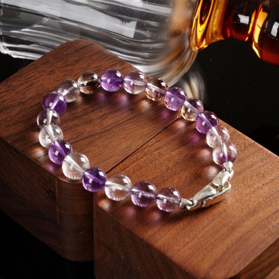 超七水晶手链男女款银饰手链