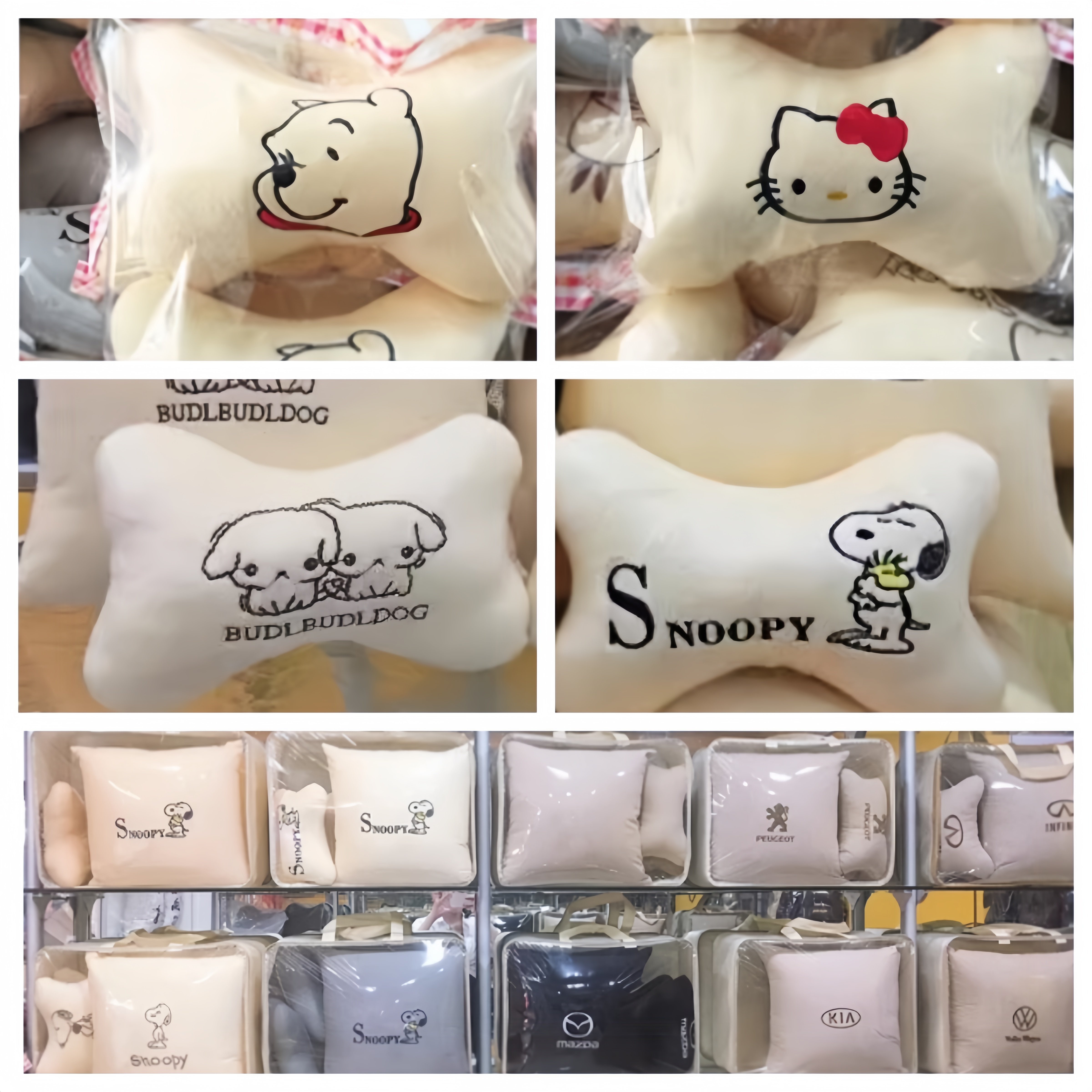 汽车头枕车用靠枕一对护颈车上座椅枕头车载车内用品卡通毛绒枕头