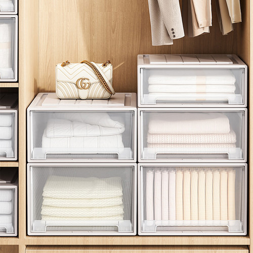衣柜收纳箱抽屉式透明整理储物柜