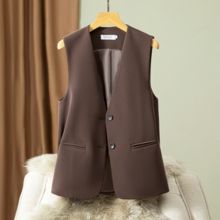 西装马甲女2026春秋新款外穿大码背心百搭坎肩宽松时尚西服马夹潮