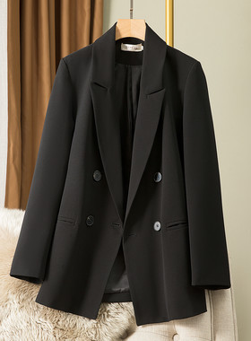 西装外套女2025年新款春秋韩版宽松时尚气质黑色休闲小西服上衣潮