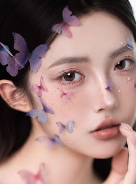 脸部贴薄纱蝴蝶饰品六一儿童节自拍影楼写真diy贴脸立体舞台妆