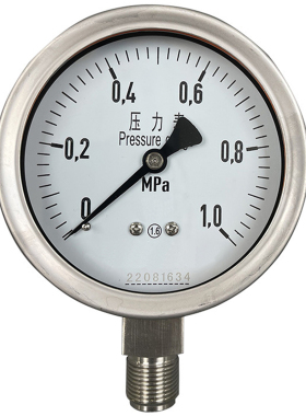 Y-100BF 1.0级不锈钢压力表 YTH-100 1.6级 0-10MPa40MPA m20*1.5