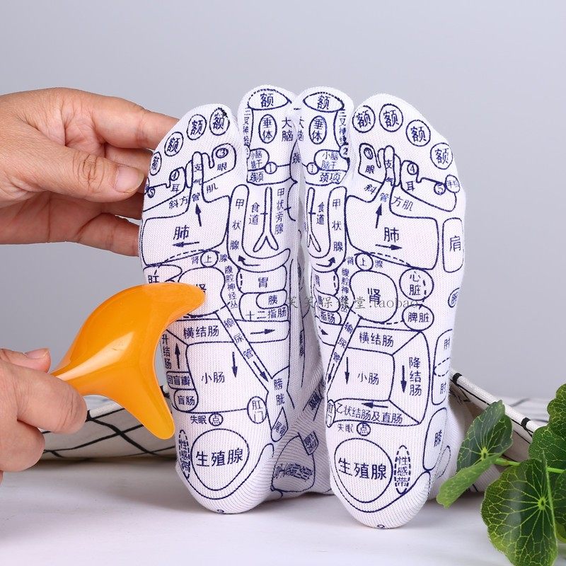 穴位袜子足底按摩袜脚部反射区点穴养生保健足疗穴位袜图家用男女
