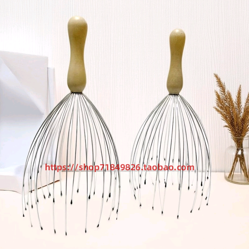 头部按摩器八爪鱼按摩爪灵魂提取神器头皮抓痒器手动挠抓头器头疗