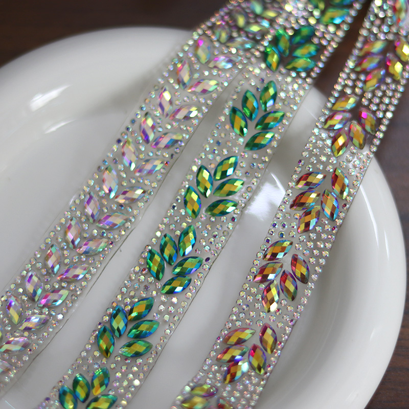 衣服装饰钻带树脂彩色水钻条无