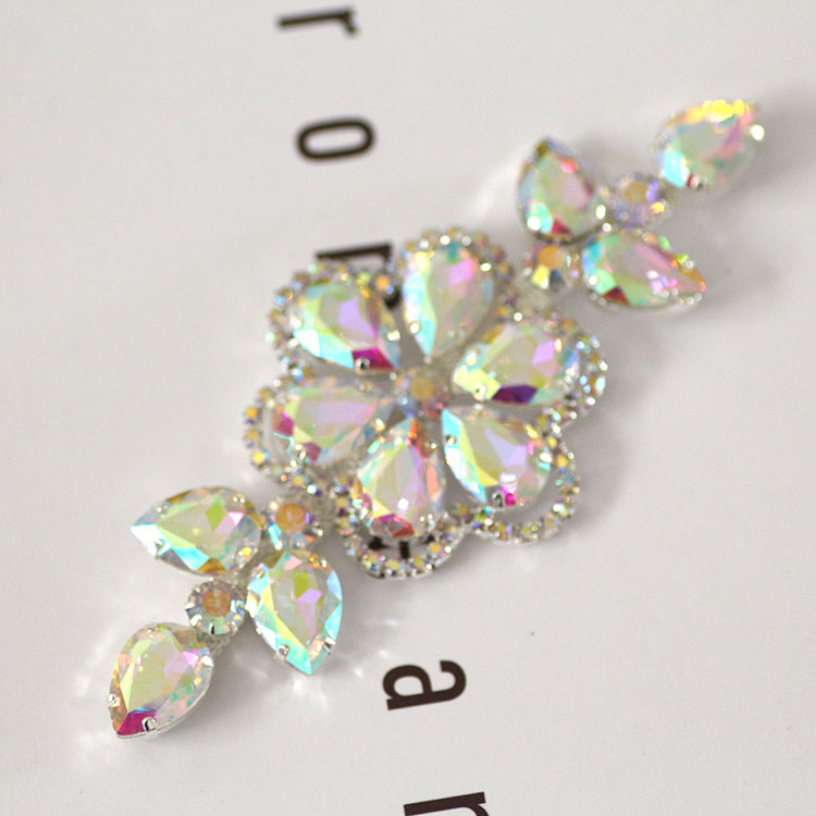花朵型ab彩色拉丁舞水钻装饰品