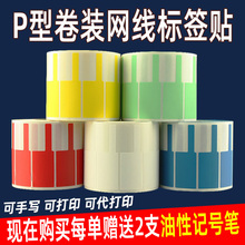 网线标签贴 彩色防水不干胶 A4数据线电缆P型机房线缆光纤标签纸